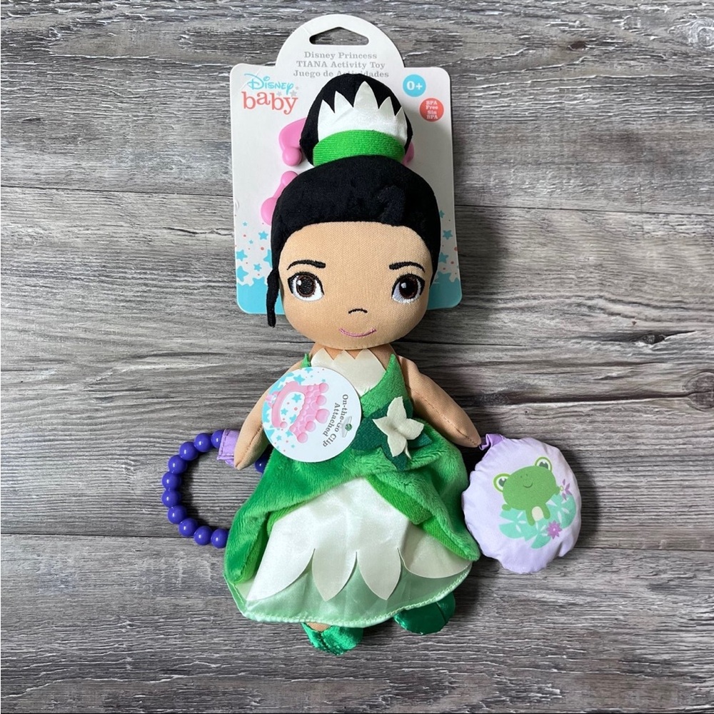 Disney Baby Princess Tiana Activity Toy Doll Plush with Clip Princess & the Frog